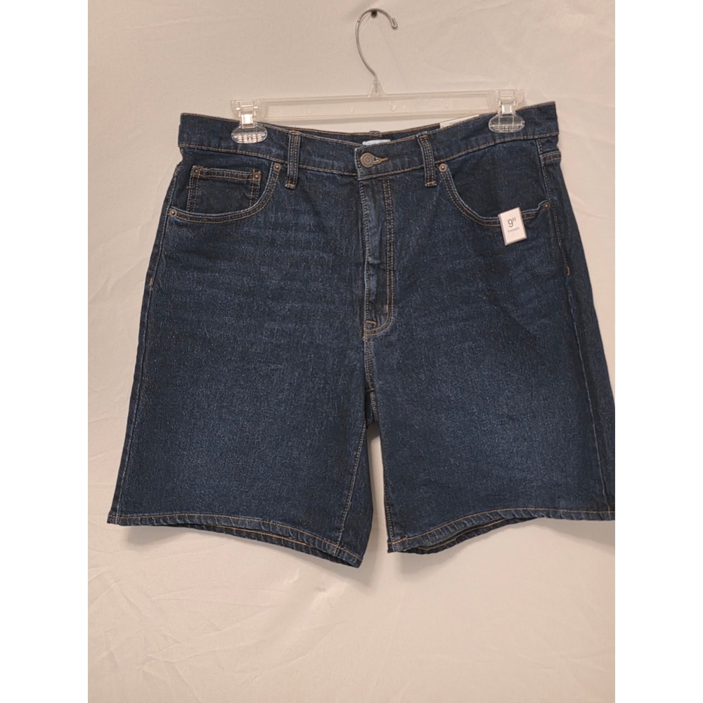Time and Tru Womens Denim Bermuda Shorts Dark Wash Size 16 NWT 9 Inch Inseam
